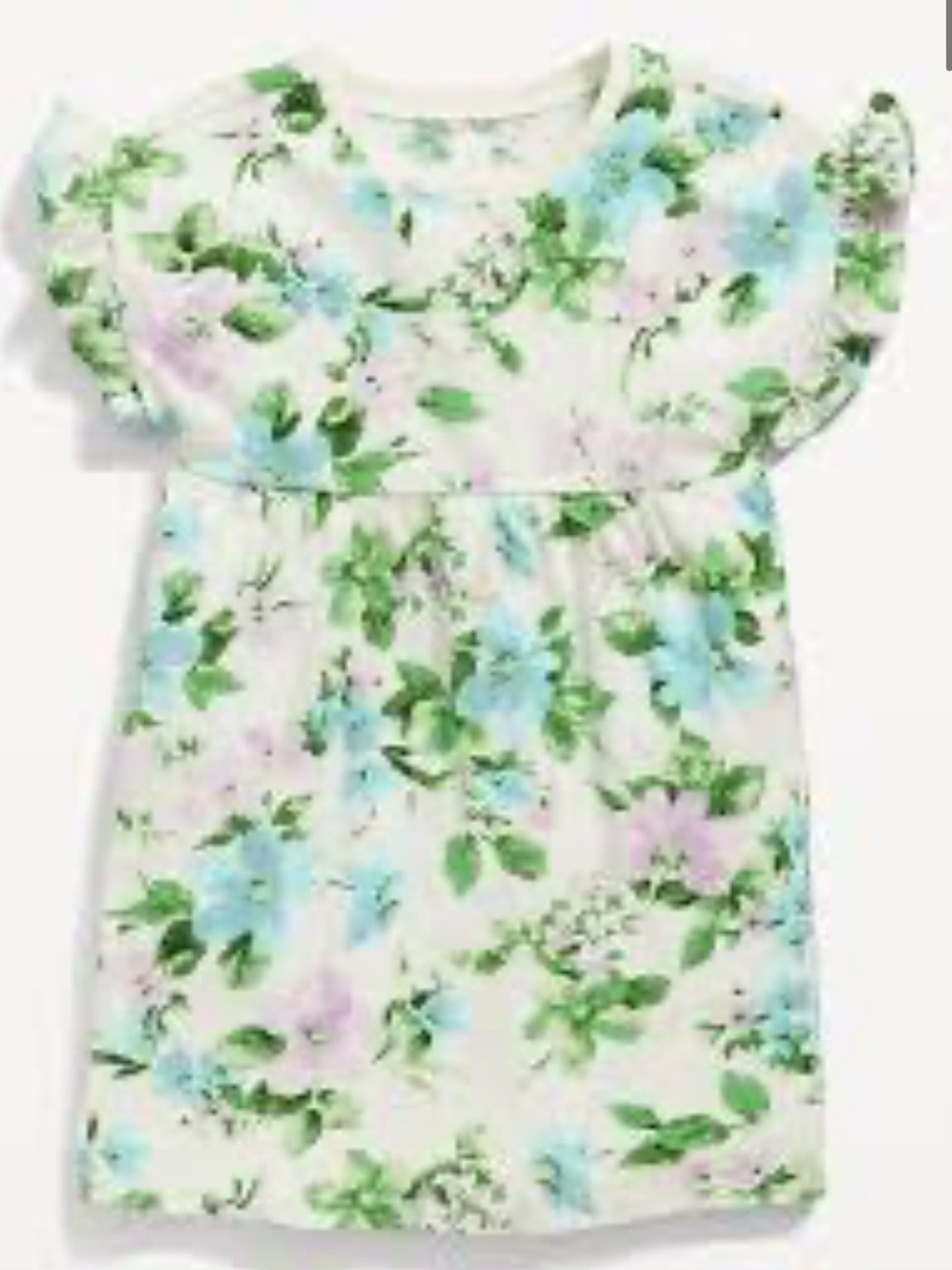 Girls Floral Flutter-Sleeve Dress- Brand New With Tags